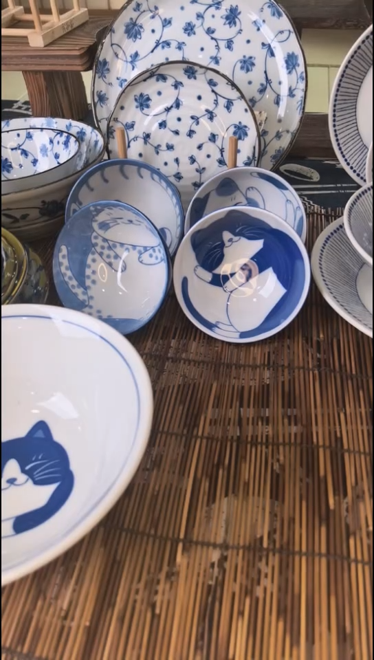 瓷猫11.5cm茶碗4只装