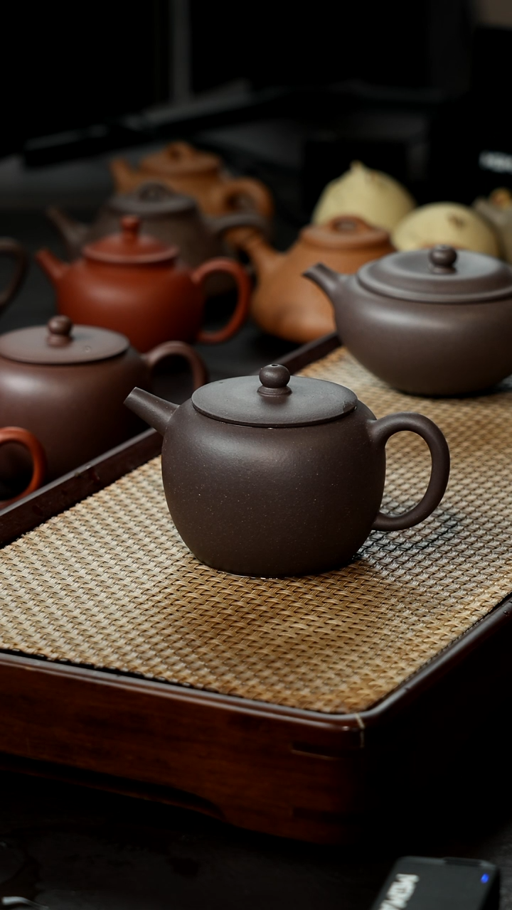 【闪购商品】紫砂茶壶50目天青气窑三清壶