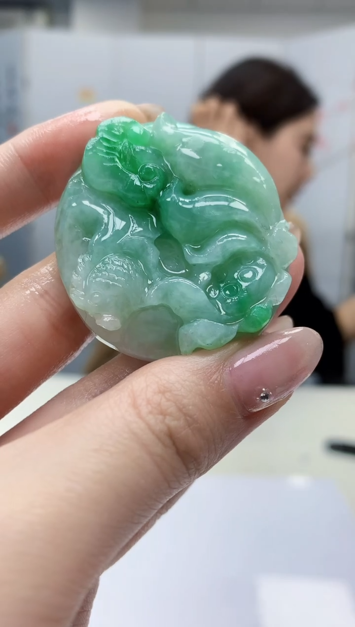 【闪购商品】定制翡翠未镶嵌4829jw-毛货挂件61