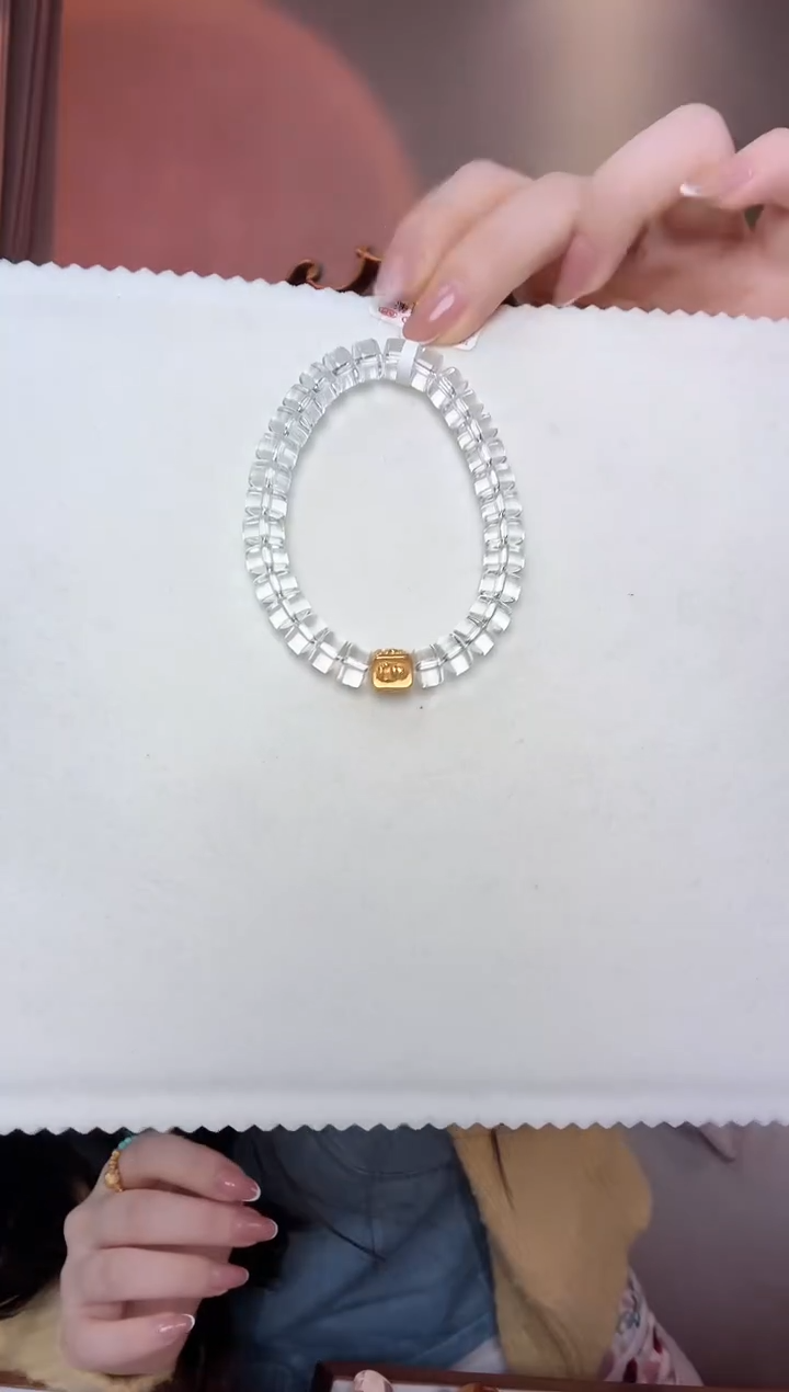 【闪购商品】水晶手链未镶嵌白水晶18K金手串