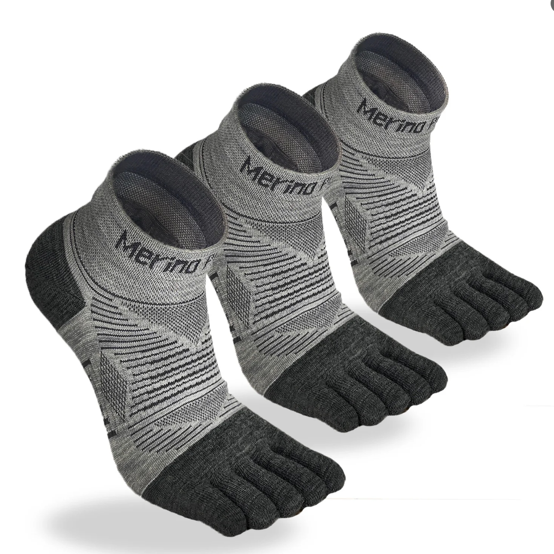 拆开不退不换！！两双装羊毛coolmax混纺五指袜45%美丽诺羊毛