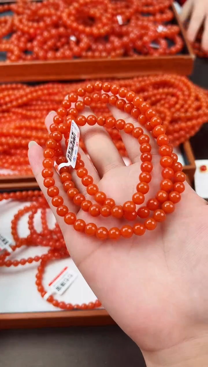【闪购商品】南红玛瑙亮光长串卡6+未镶嵌保山杨柳滴水洞高品108