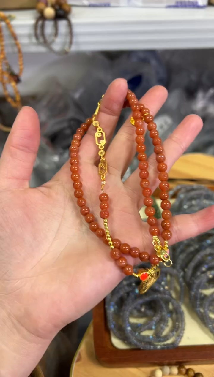 【闪购商品】南红玛瑙颈饰未镶嵌南红玛瑙设计款项链[0286]