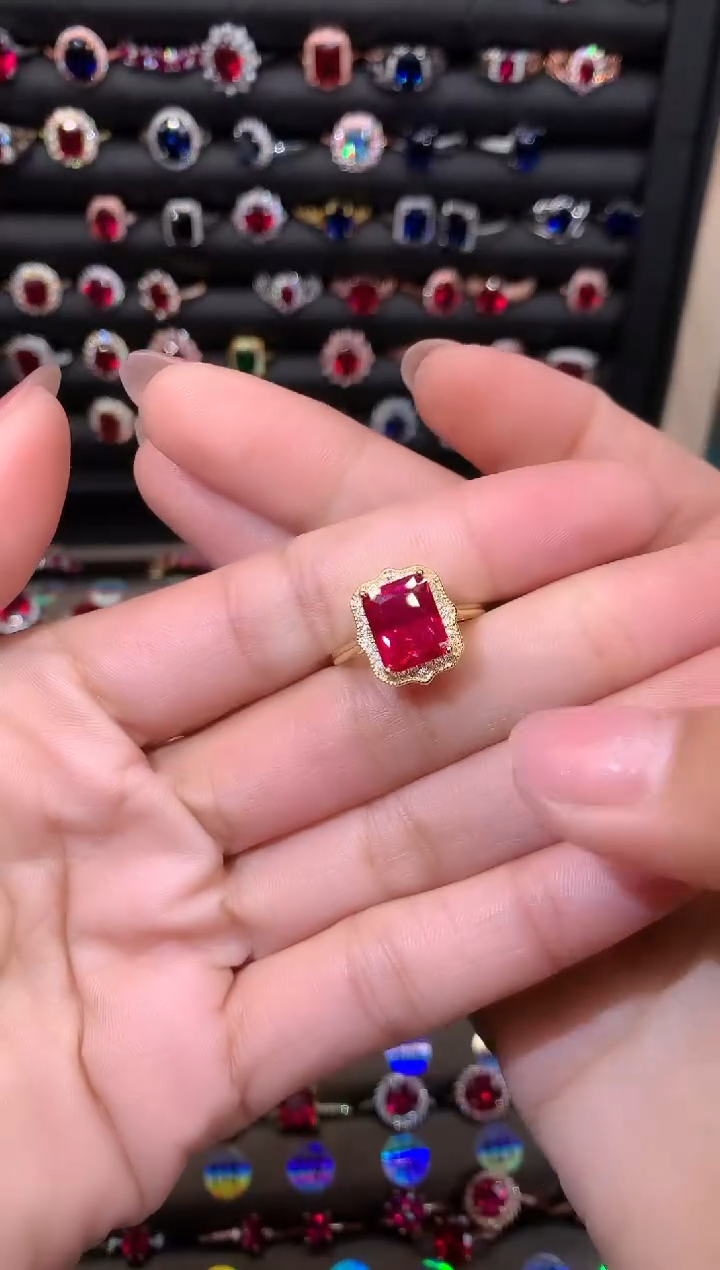 【闪购商品】红宝石戒指银S925镶嵌810