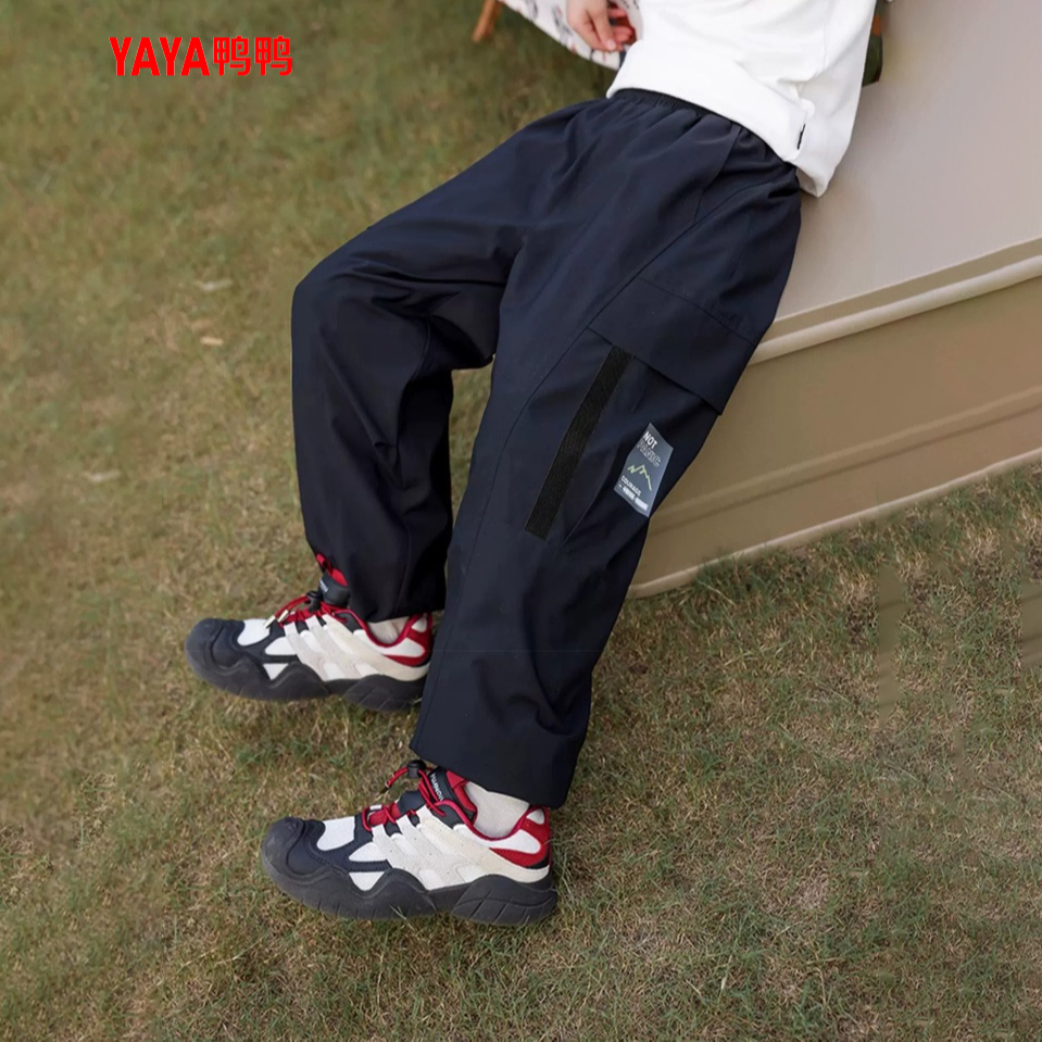 YAYA/鸭鸭儿童羽绒裤男童女童保暖25冬中大童装外穿加厚工装裤子