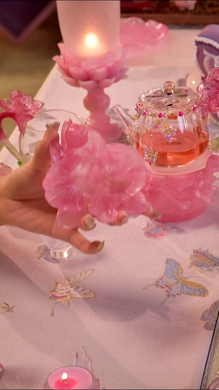 粉彩琉璃杯垫 幽兰清风 