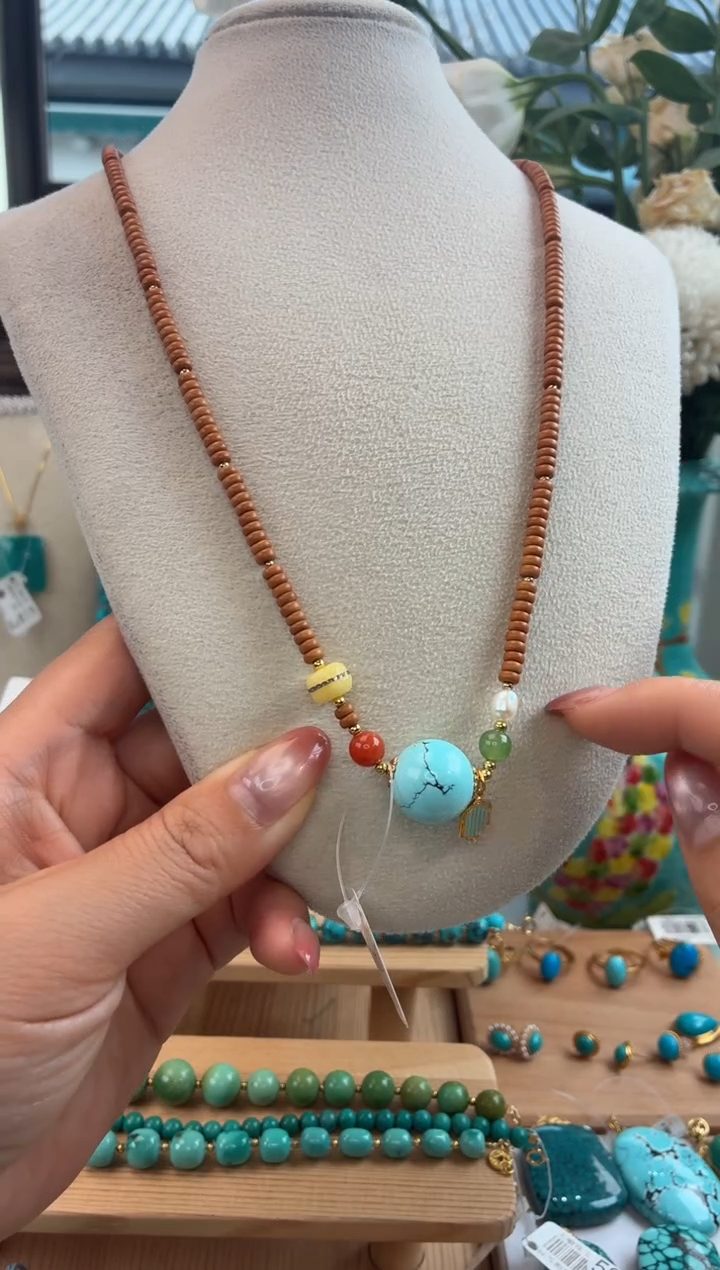 未镶嵌绿松石项链1