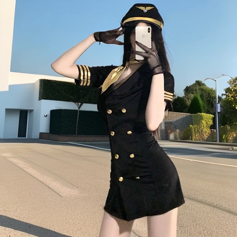 性感机长空姐制服套装角色扮演服装女纯欲主播网红变装女警cos装