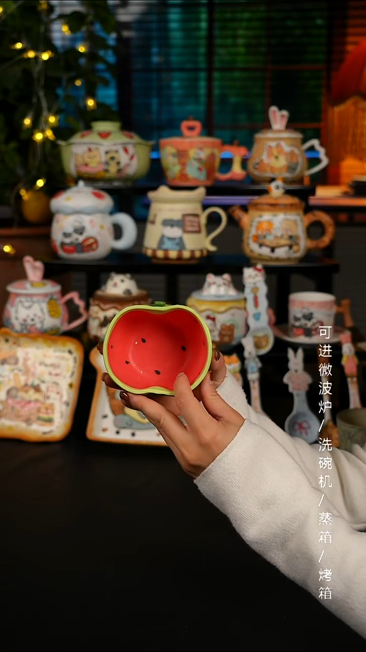 陶瓷无盖款景德镇高温釉下彩纯手绘创意瓷 默认微瑕 不退不换