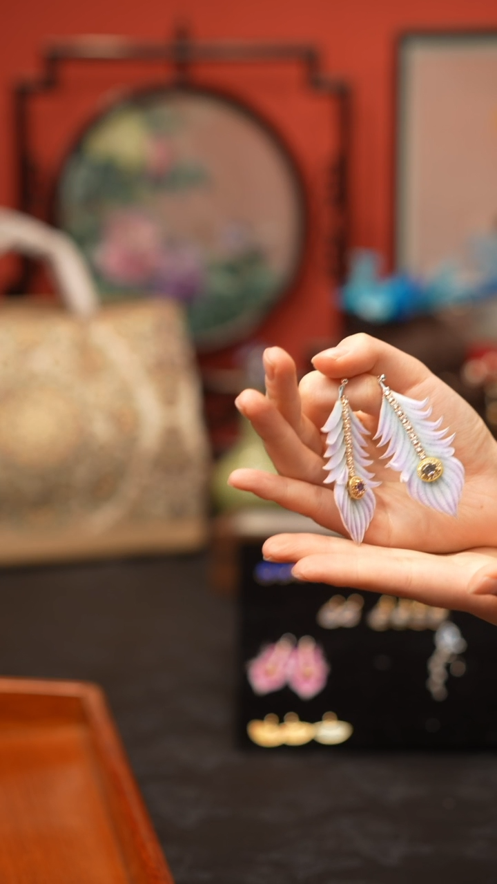 刺绣鸵*非遗手工绒花饰品