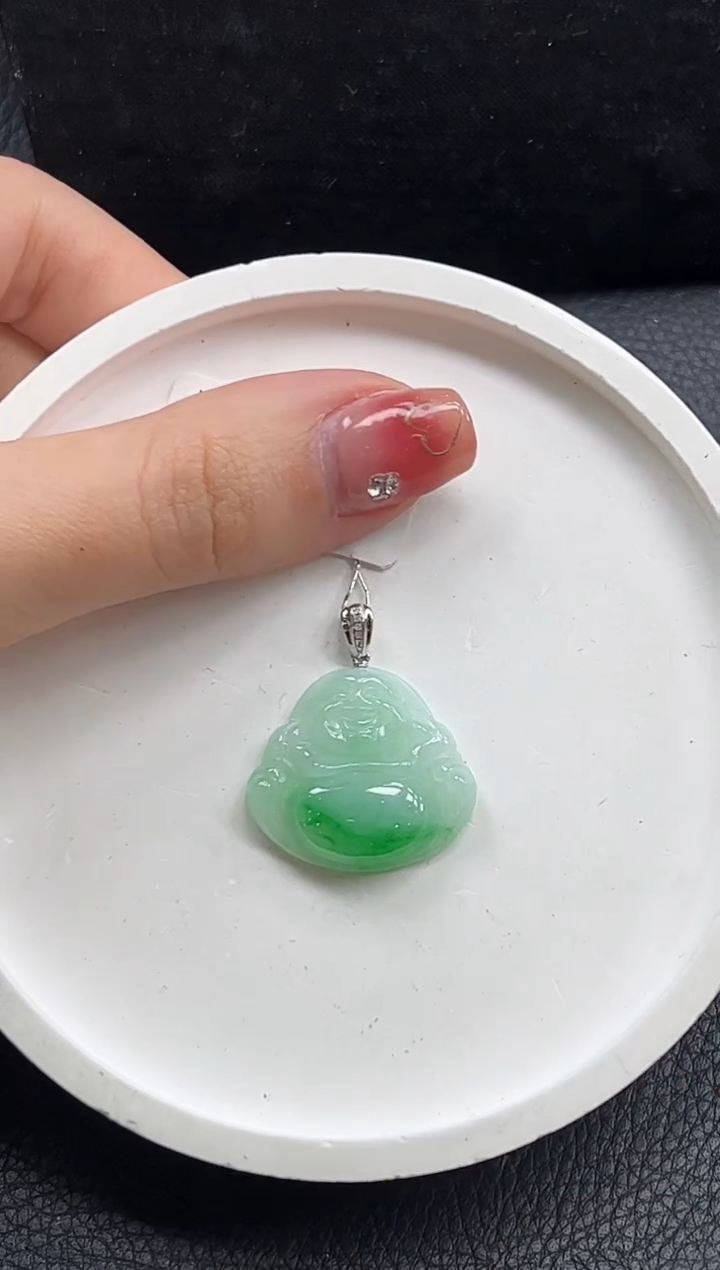 【闪购商品】翡翠颈饰18K金镶嵌佛公