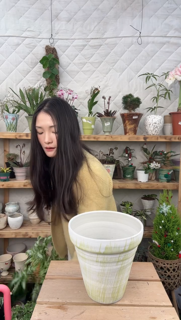 无花朵编号091   景德镇手工手绘花盆