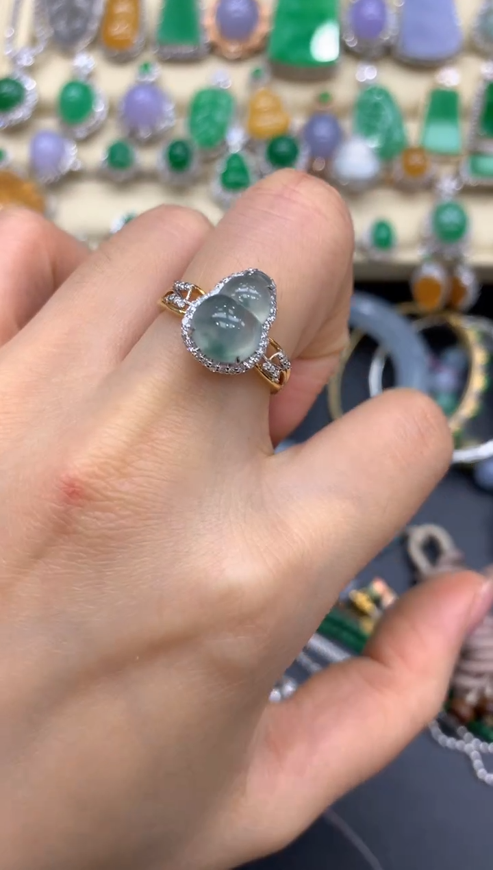 【闪购商品】翡翠戒指18K金镶嵌186-中国好珍宝