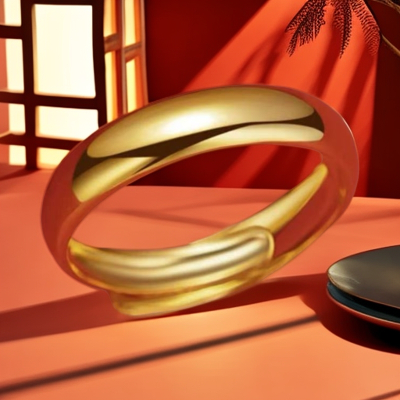  【芊总】时尚简约精美光面情侣款男女素圈合金戒指