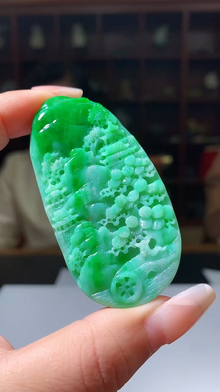 【闪购商品】定制翡翠未镶嵌1088xx-毛货挂件18