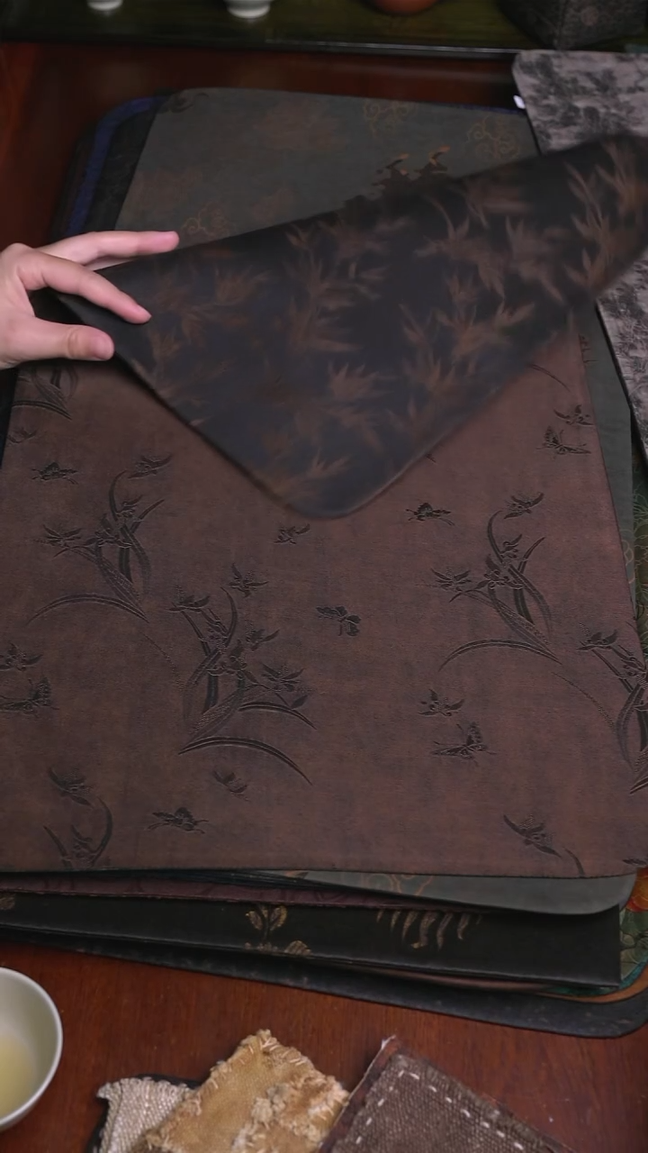 6533双面香云纱兰花竹子