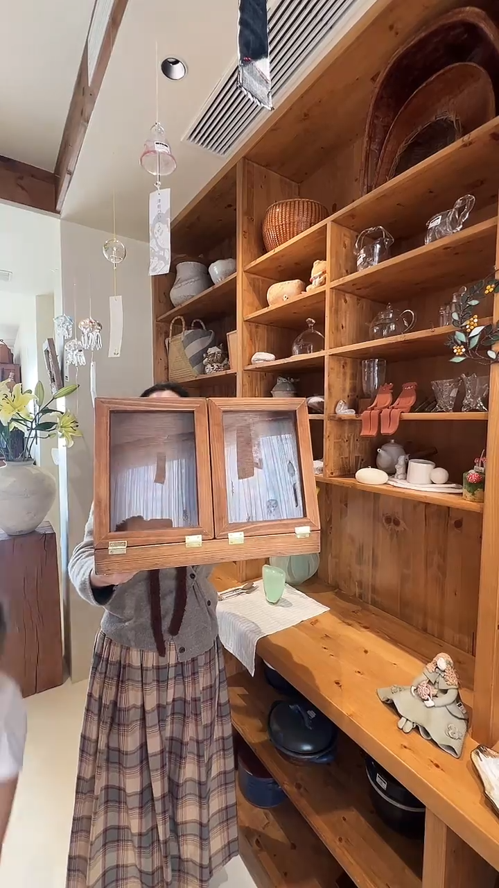 Y*?茶道摆件0000无垢木柜子3005