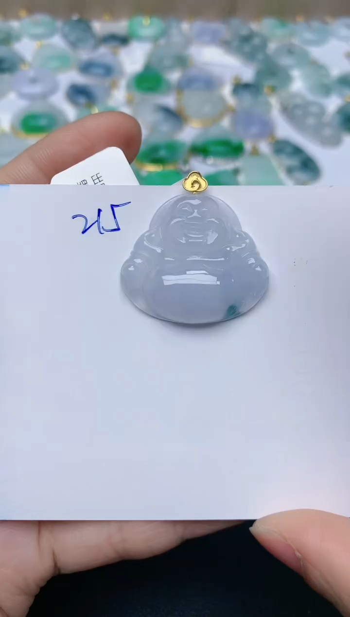 【闪购商品】翡翠颈饰18K金镶嵌天然翡翠A货    