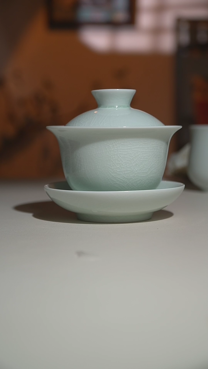 【闪购商品】其他玉青玉兰盖碗三才