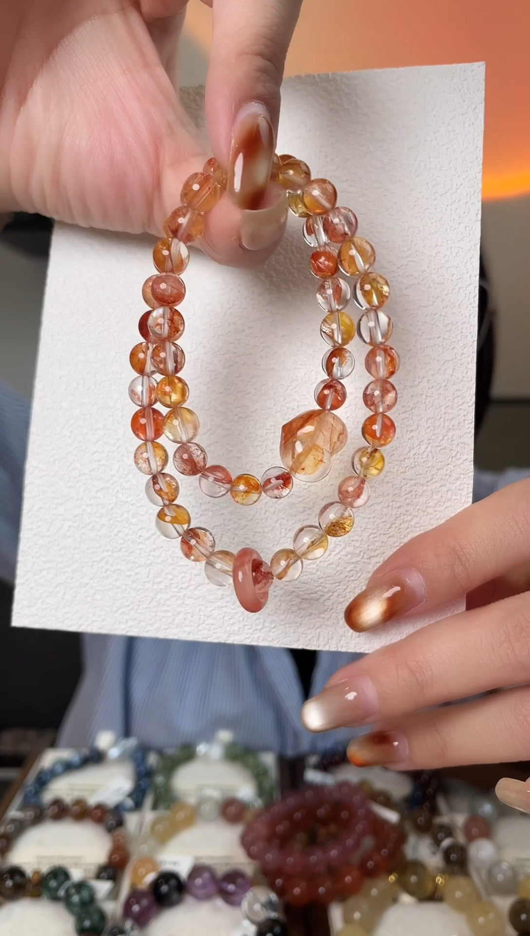 未镶嵌手链水晶芬达胶花双圈，拍10单发整串，拍错发单珠