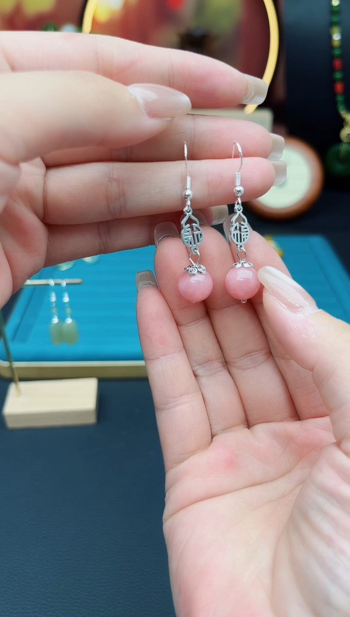 玛瑙/玉髓耳饰银S925镶嵌426000