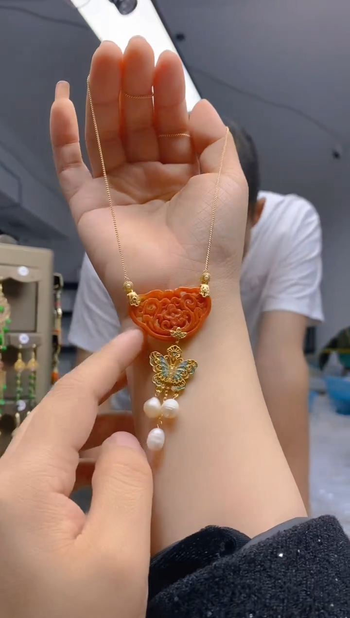 【闪购商品】翡翠耳饰合金99翡翠锁骨链