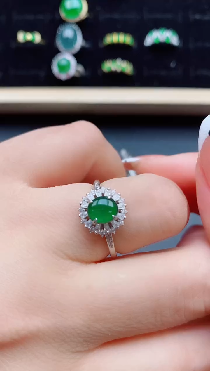 【闪购商品】翡翠戒指银S925镶嵌508500851