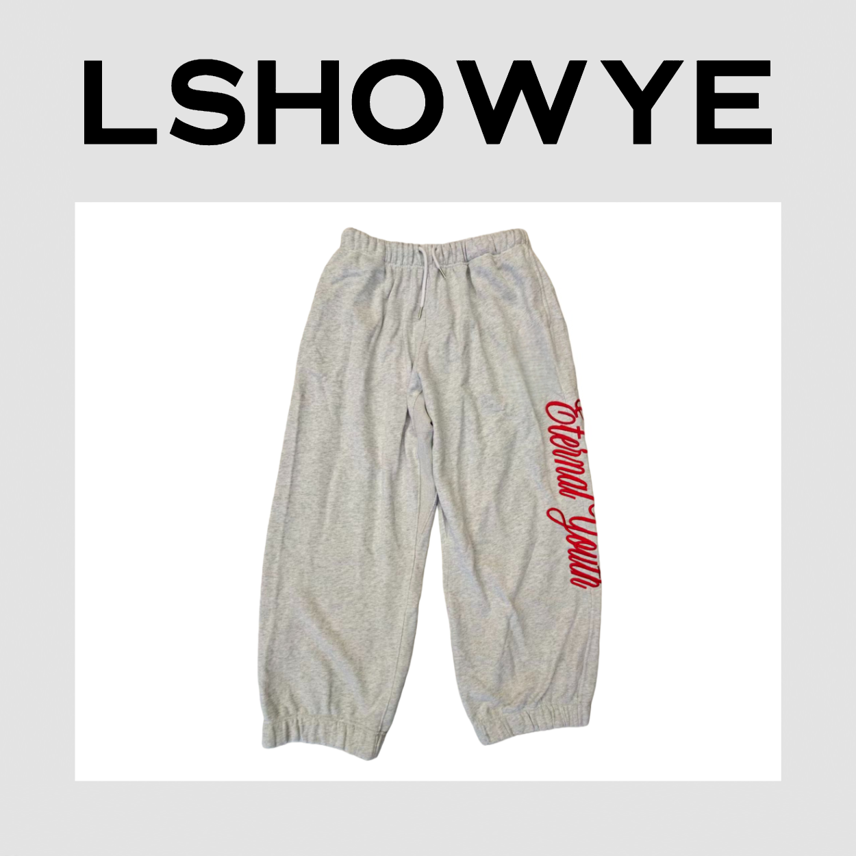 LSHOWYE｜徽章侧边绣花厚款卫裤K26