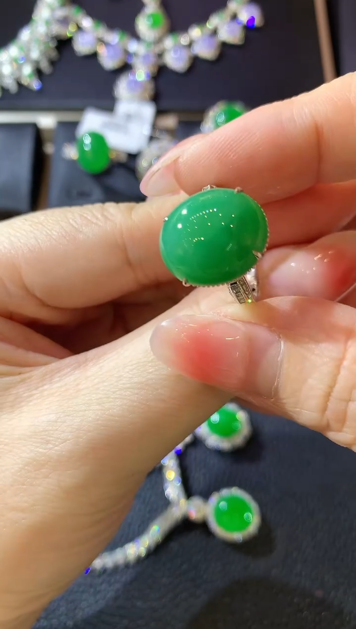 【闪购商品】翡翠戒指18K金镶嵌D58 翡翠