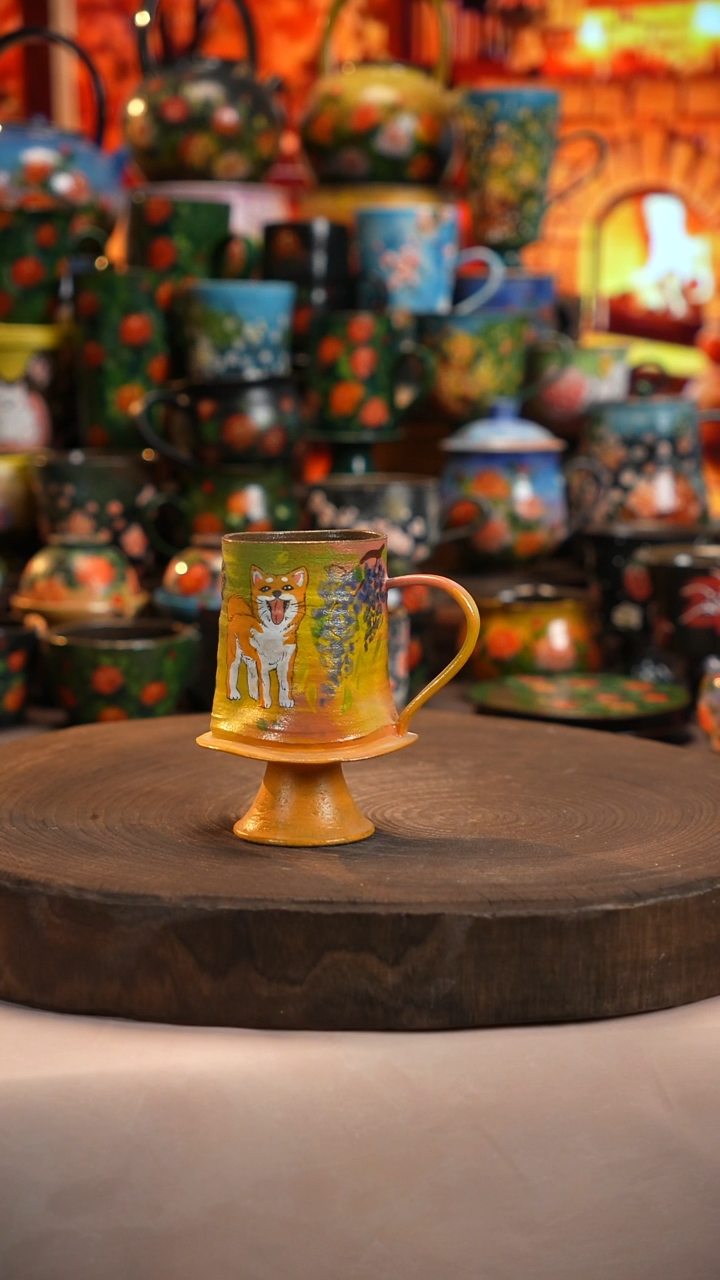 油画  釉下彩   杯子 