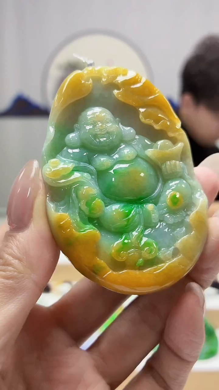 未镶嵌定制翡翠4688MM-毛货挂件168