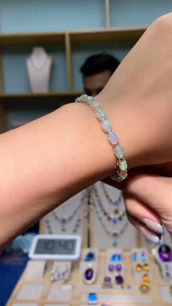 欧泊银S925镶嵌手链（宝石世家严选）