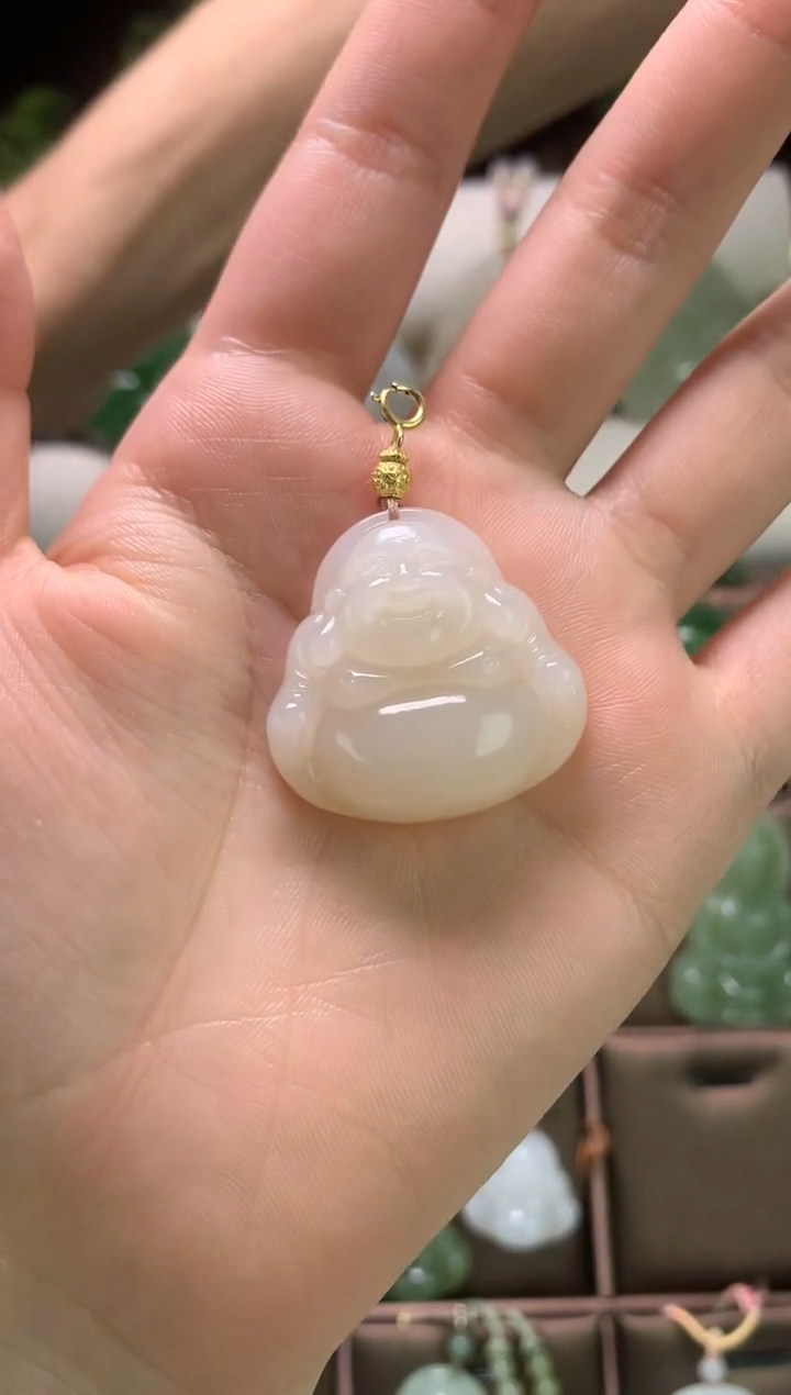 【闪购商品】和田玉颈饰未镶嵌精选吊坠 30mm佛公天然和田玉