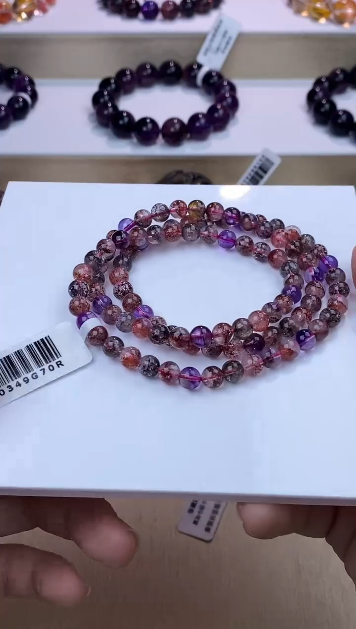 【闪购商品】水晶手链未镶嵌黑加仑超七多圈5m+