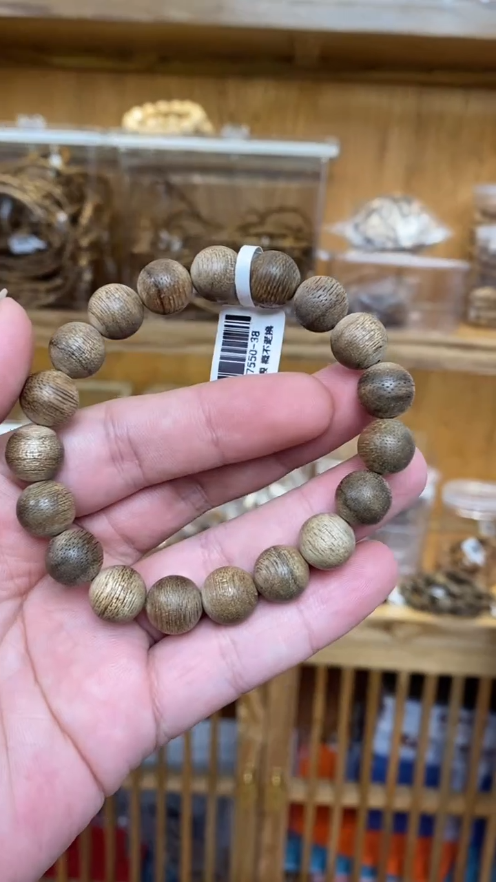 沉香手串 达拉干圆珠单圈虎皮纹1.1多样性发其一