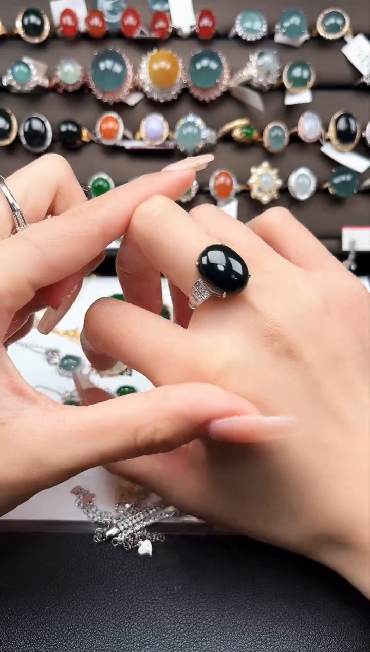 【闪购商品】翡翠戒指银S925镶嵌31233123