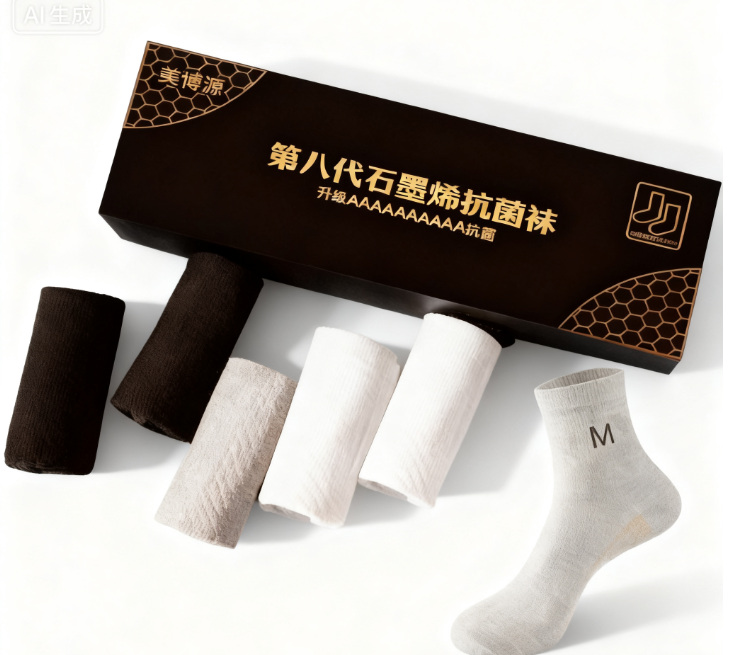 【5双装】石墨烯10A抗菌防臭袜中筒百搭男女同款