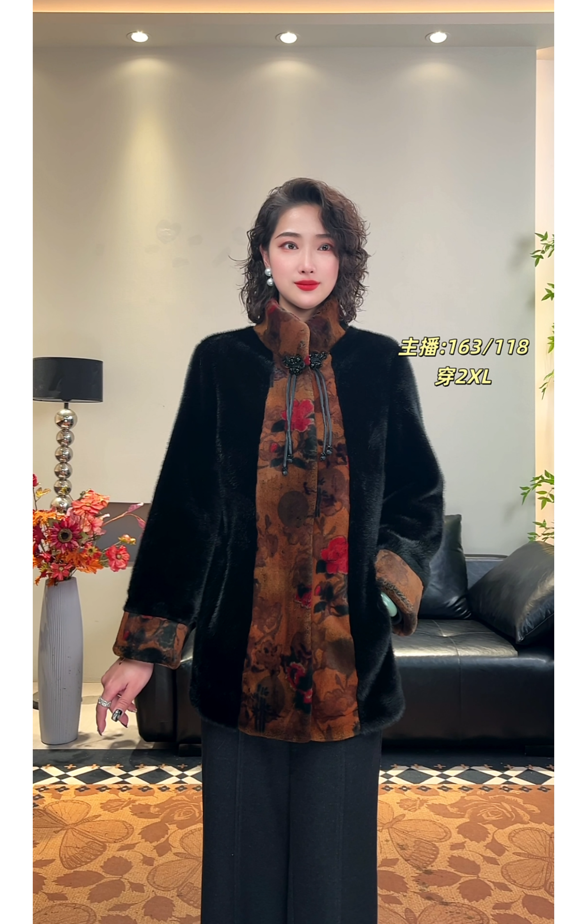 冬季休闲圆领中老年一手长女装加绒加厚女士保暖气质妈妈装外套