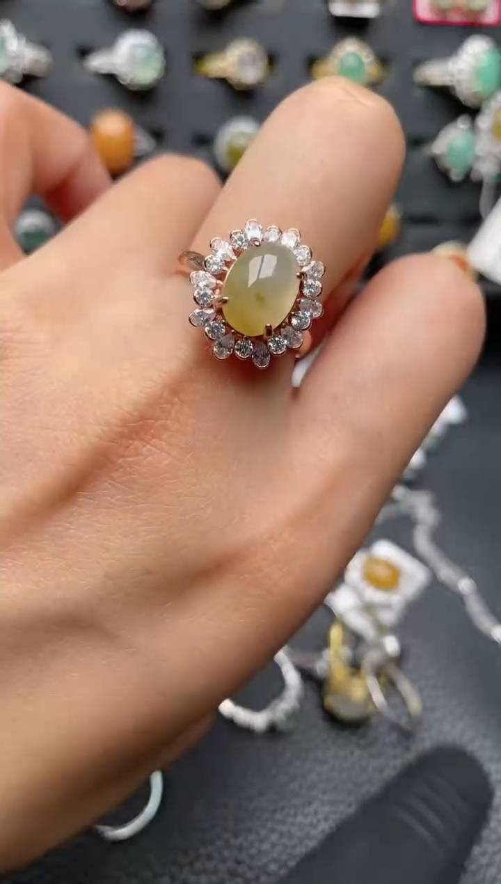 【闪购商品】翡翠戒指银S925镶嵌1111111111  55