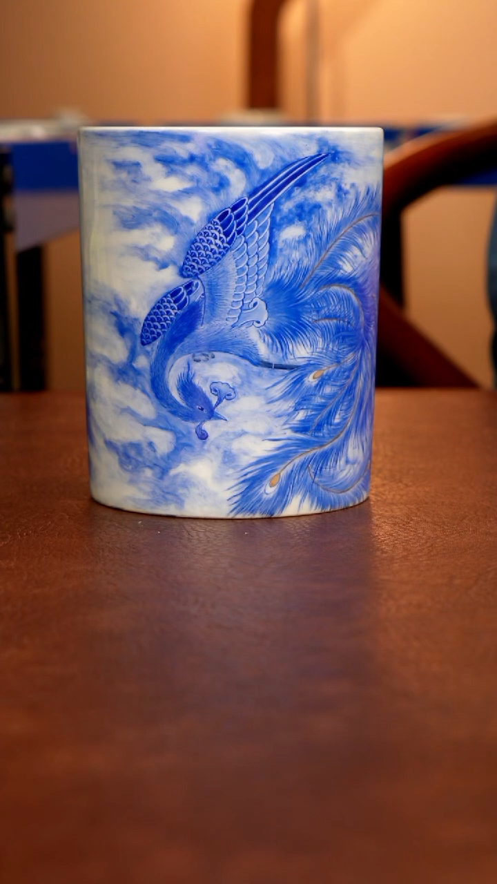 摆件陶景德镇瓷器，青花瓷手绘茶具~