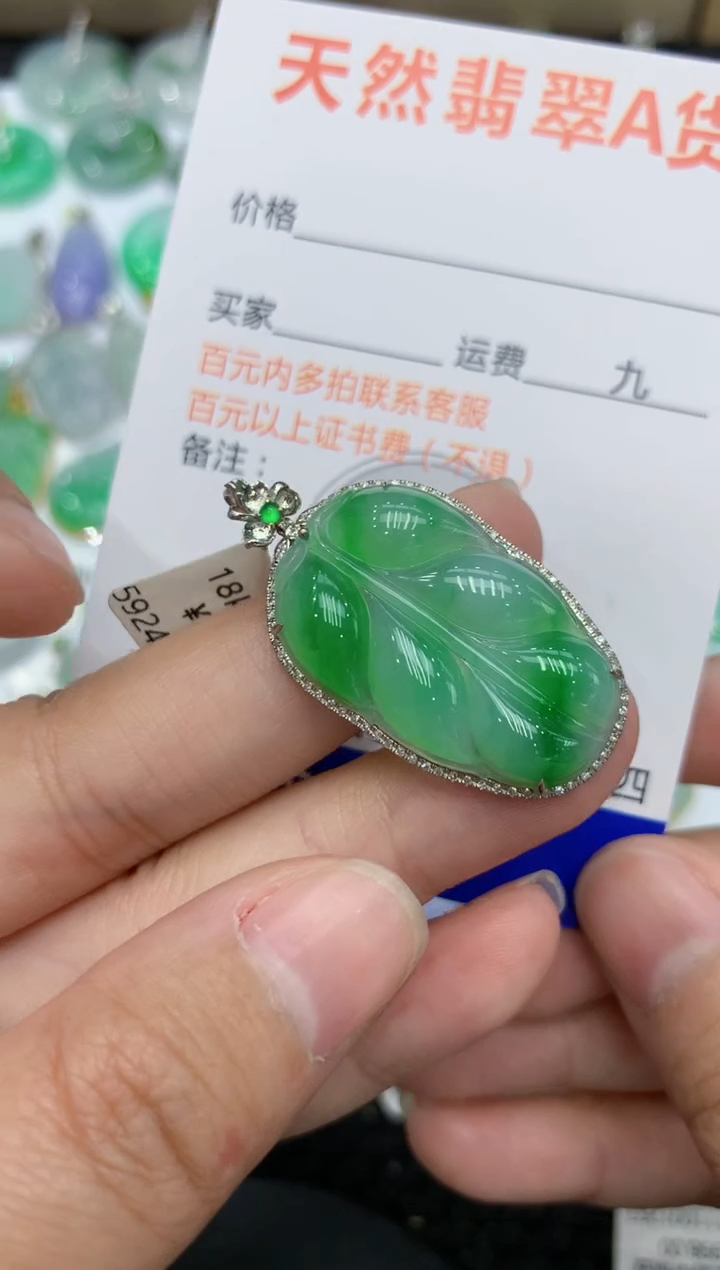 【闪购商品】翡翠颈饰18K金镶嵌1111111111