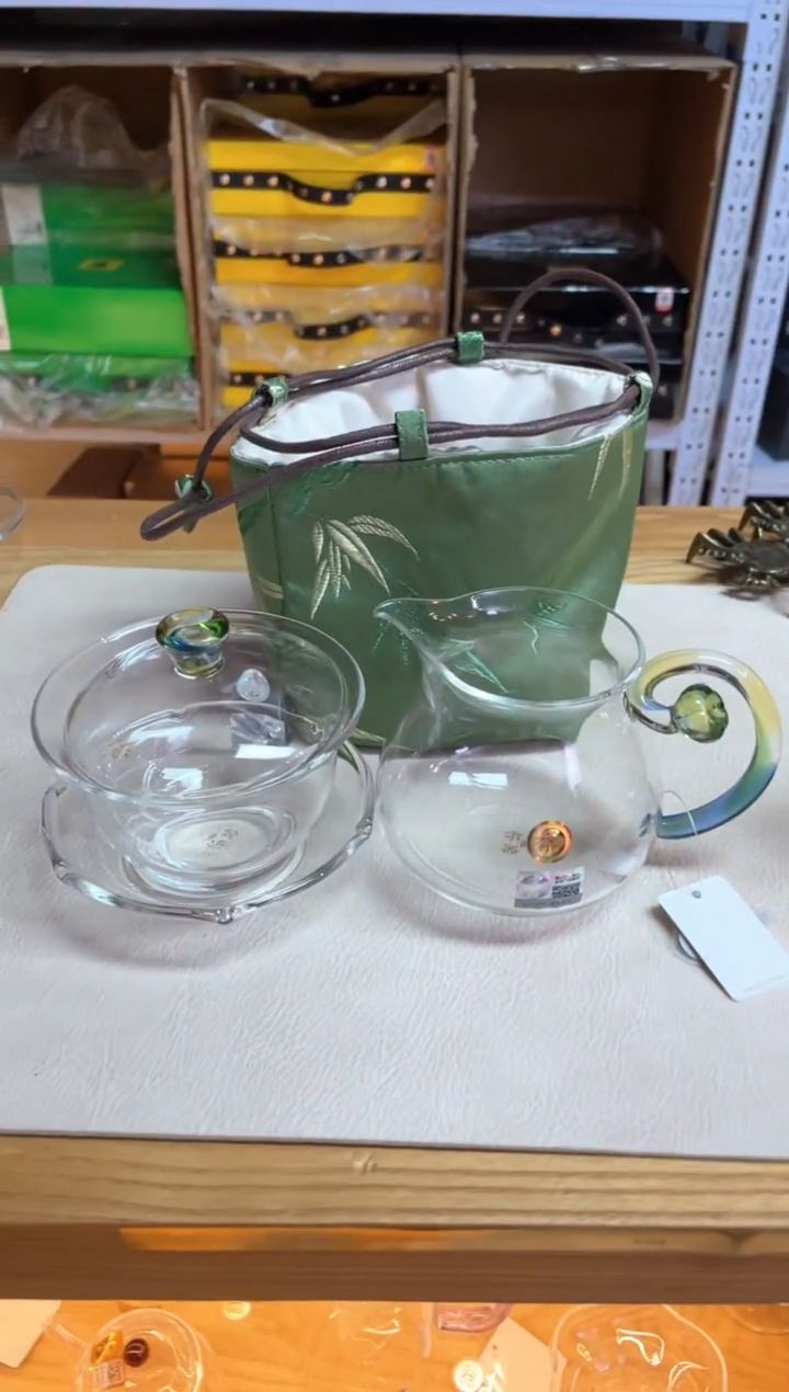 迷翠沁莲盖碗+浮莲迷翠+茶事包翠竹