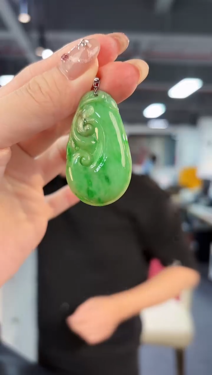 【闪购商品】翡翠颈饰18K金镶嵌缅料A货/支持复检/一件