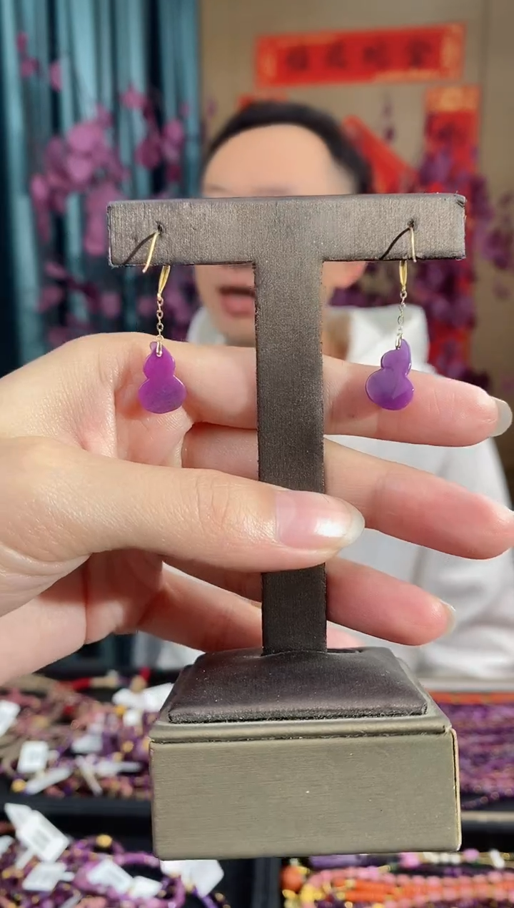 【闪购商品】苏纪石（舒俱来）耳坠18K金镶嵌654