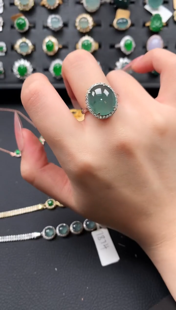 【闪购商品】翡翠戒指银S925镶嵌52141