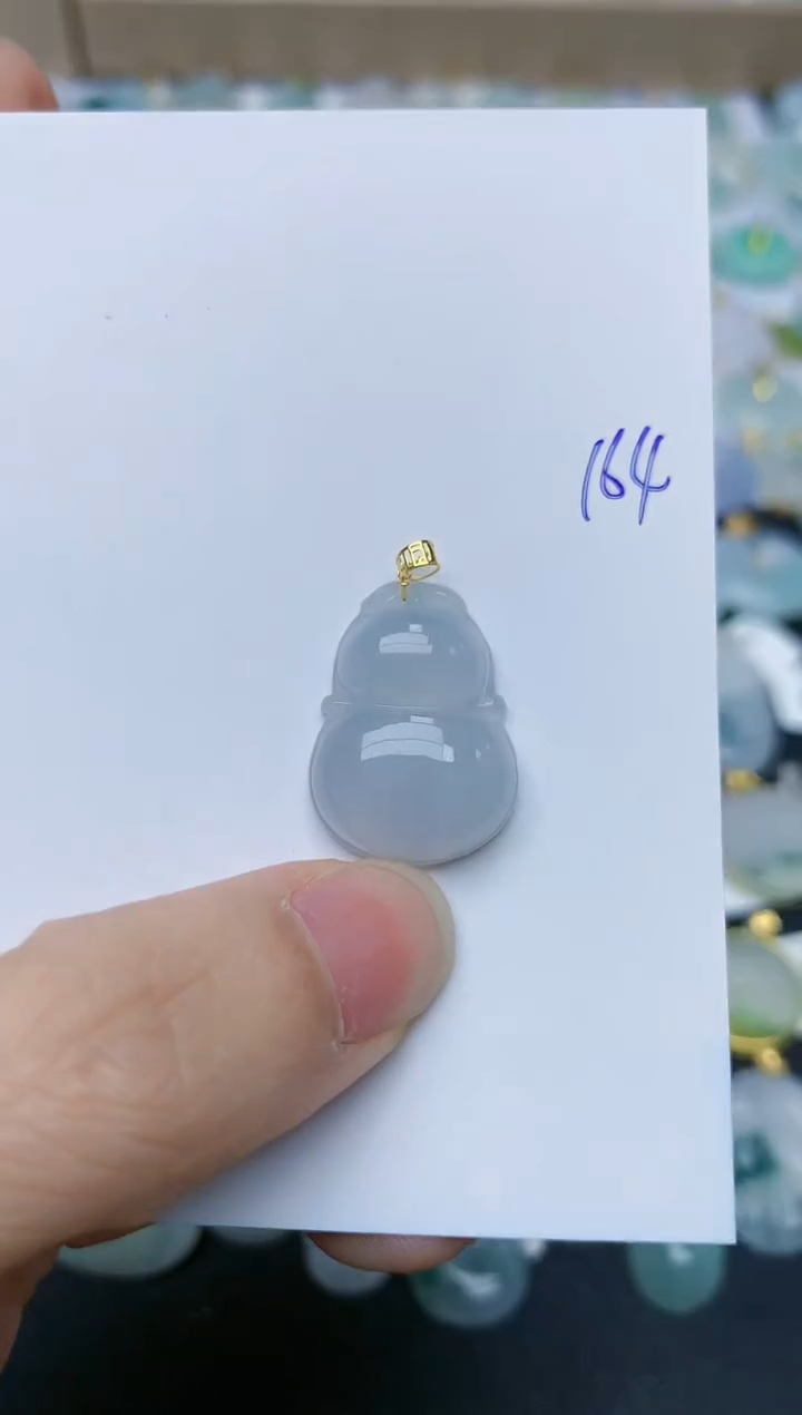 翡翠18K金镶嵌颈饰天然翡翠A货