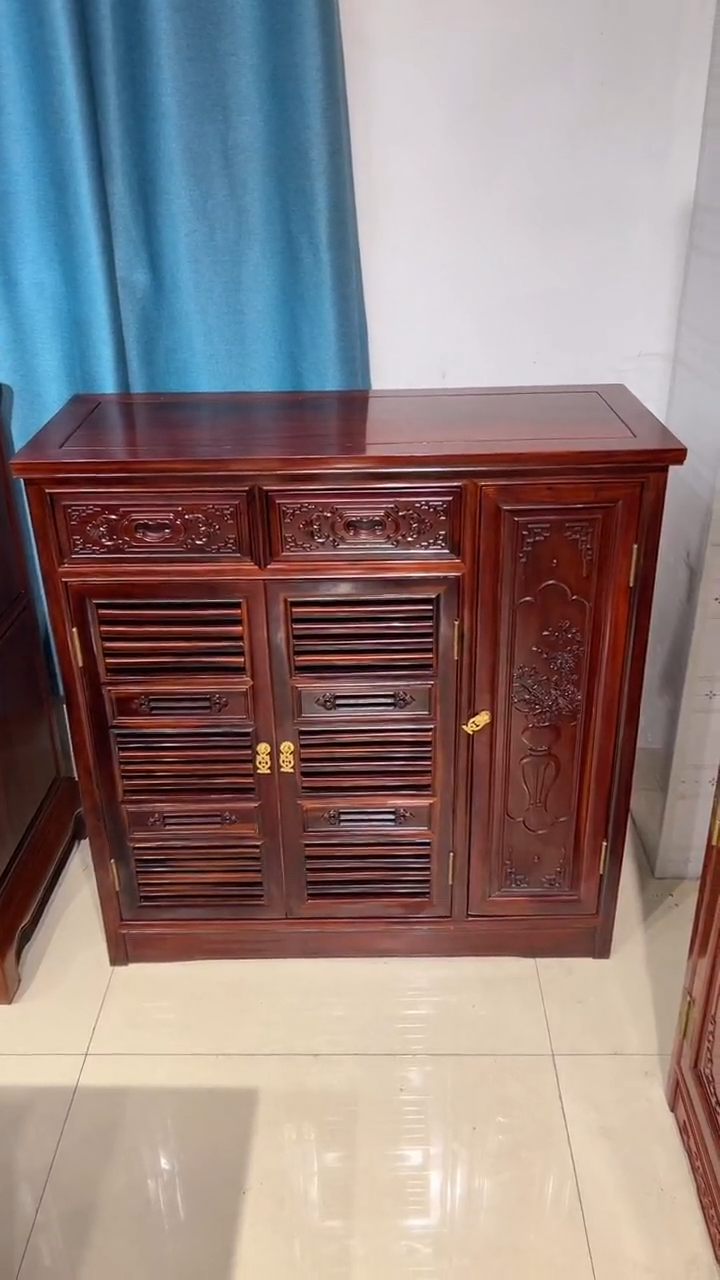 红酸枝木类置物架福利款非洲酸枝鞋柜