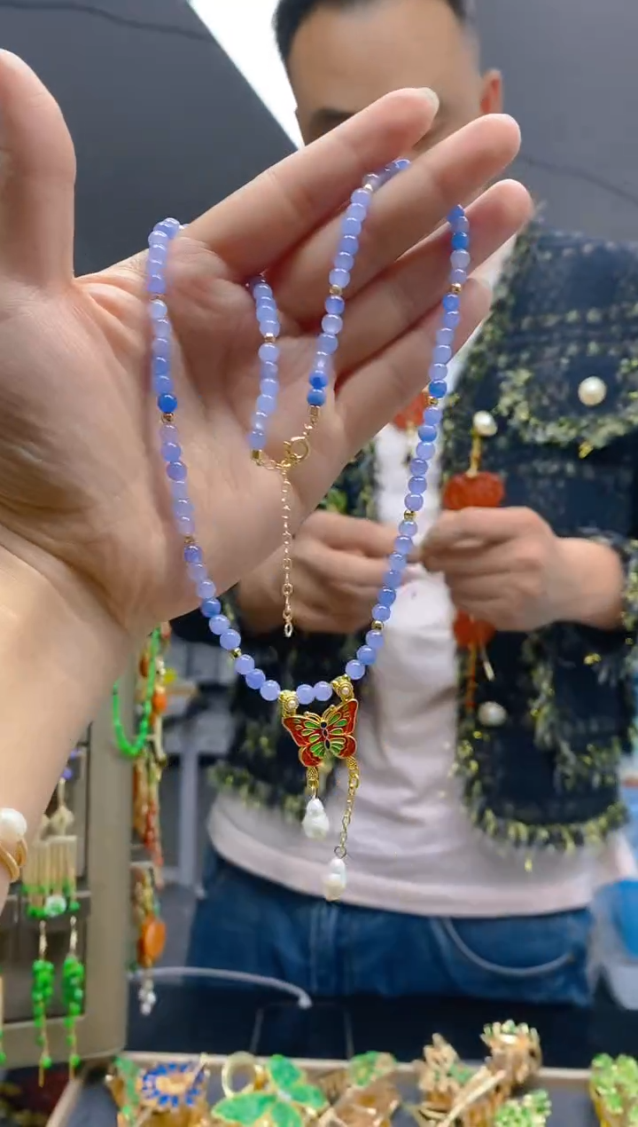 【闪购商品】翡翠耳饰合金0367翡翠锁骨链