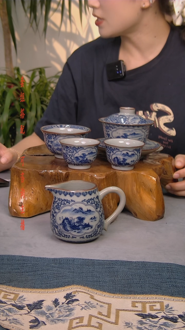 简装家用款5件套 老陶泥开片纹陶瓷茶具