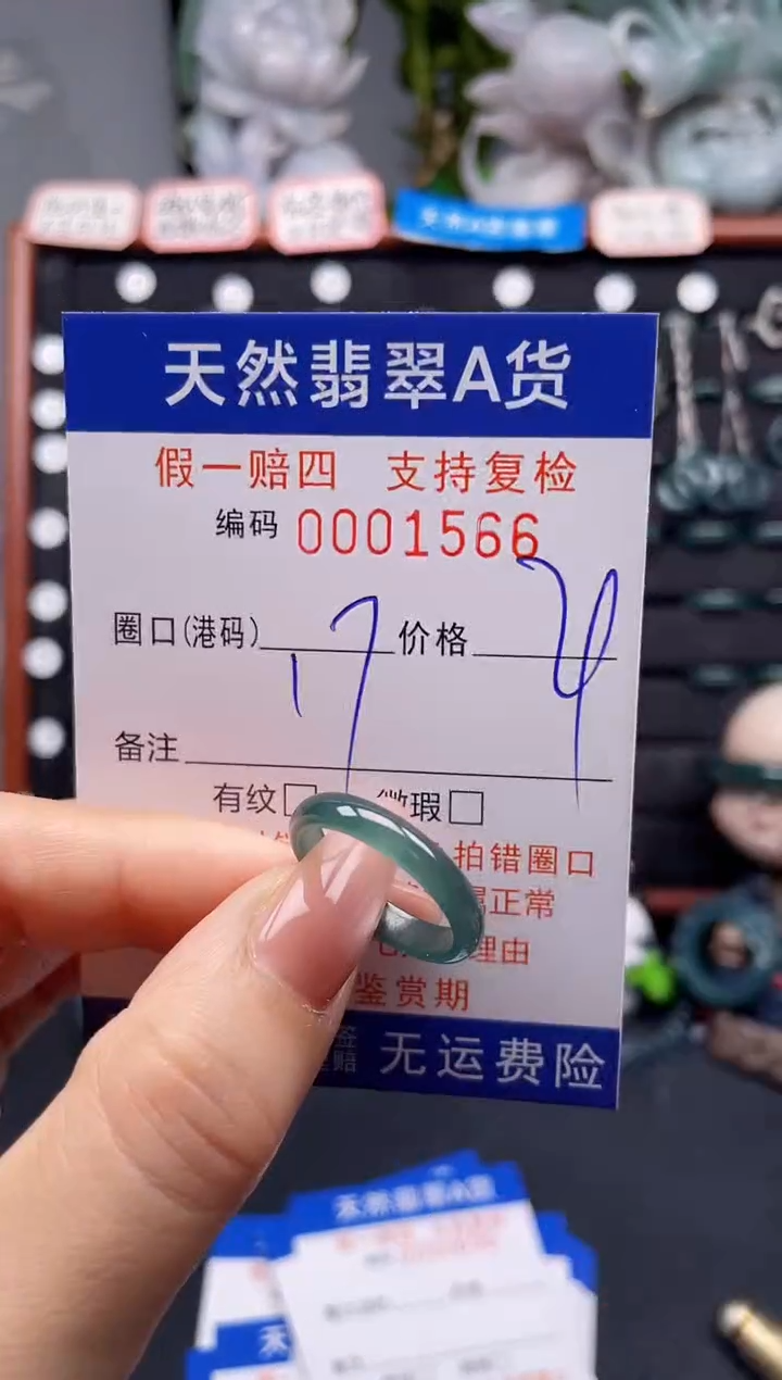 未镶嵌戒指翡翠17*1566